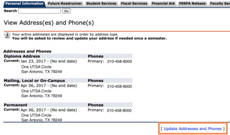 Addresses & Phone Numbers