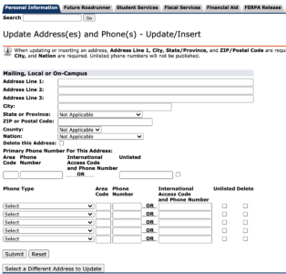 Updating Addresses or Phone Numbers