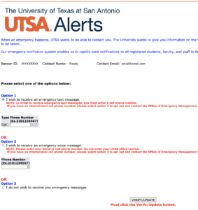 UTSA Alert