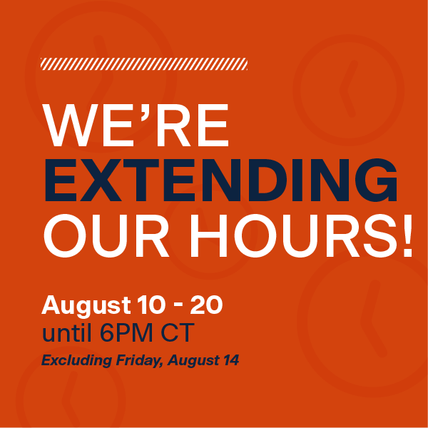 One Stop extended hours Aug 10-20.